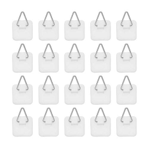 Artliving 1.25 Inch Invisible Adhesive Plate Hanger Set Vertical Plate Holders for the wall (100 pack)
